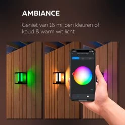 Calex Smart Outdoor LED Buitenlamp - Slimme Wandlamp - RGB En Warm Wit Licht - 4W - Zwart -Philips Hue Winkel 1200x1200 2503