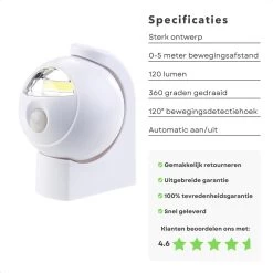 Cheqo® Bewegingsmelder - Lamp Met Bewegingssensor Voor Binnen En Buiten - Plafondlamp - 0 Tot 5m Afstand - Automatisch Aan/Uit - 25sec Vertraging - Wandmontage - Op Batterijen 10 Cheqo® Bewegingsmelder - Lamp Met Bewegingssensor Voor Binnen En Buiten - Plafondlamp - 0 Tot 5m Afstand - Automatisch Aan/Uit - 25sec Vertraging - Wandmontage - Op Batterijen -Philips Hue Winkel 1200x1200 2507