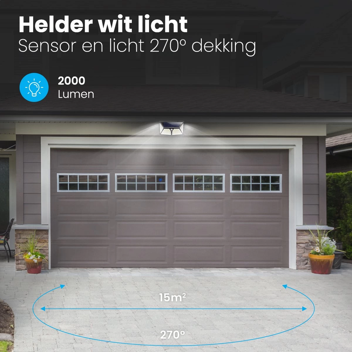 Auronic Buitenlamp - Zonne-energie - Bewegingssensor - 180 LED's - Wandlamp - IP65 - Zwart 9 Auronic Buitenlamp - Zonne-energie - Bewegingssensor - 180 LED's - Wandlamp - IP65 - Zwart - Afbeelding 7