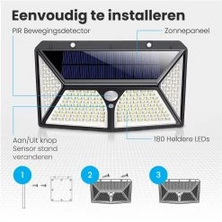 Auronic Buitenlamp - Zonne-energie - Bewegingssensor - 180 LED's - Wandlamp - IP65 - Zwart 18 Auronic Buitenlamp - Zonne-energie - Bewegingssensor - 180 LED's - Wandlamp - IP65 - Zwart -Philips Hue Winkel 1200x1200 2549