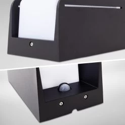 B.K.Licht - Buiten Wandlamp - Met Bewegingssensor - Voor Buiten - Netstroom - Metalen - Rechthoekige - Zwarte Wandlampen - Met 1 Lichtpunt - IP44 - Buitenverlichting - Buitenlamp - E27 Fitting - 25.5x12x10 Cm - Excl. Lichtbron -Philips Hue Winkel 1200x1200 2571