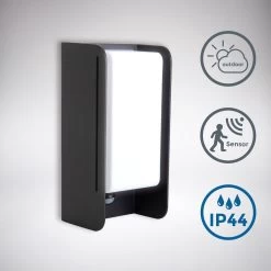 B.K.Licht - Buiten Wandlamp - Met Bewegingssensor - Voor Buiten - Netstroom - Metalen - Rechthoekige - Zwarte Wandlampen - Met 1 Lichtpunt - IP44 - Buitenverlichting - Buitenlamp - E27 Fitting - 25.5x12x10 Cm - Excl. Lichtbron -Philips Hue Winkel 1200x1200 2572