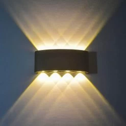 SensaHome Oval - LED Wandlamp Voor Binnen En Buiten - Buitenlamp, Wandspot & Sfeerverlichting - Tuin Lamp/Verlichting - Warm Wit Licht (2800K-3200K) - Zwart