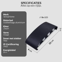 SensaHome Oval - LED Wandlamp Voor Binnen En Buiten - Buitenlamp, Wandspot & Sfeerverlichting - Tuin Lamp/Verlichting - Warm Wit Licht (2800K-3200K) - Zwart 15 SensaHome Oval - LED Wandlamp Voor Binnen En Buiten - Buitenlamp, Wandspot & Sfeerverlichting - Tuin Lamp/Verlichting - Warm Wit Licht (2800K-3200K) - Zwart -Philips Hue Winkel 1200x1200 2602
