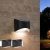 Merkloos Solar Wandlamp 'Quinn' - 2 Stuks - Downlight - Wandlamp Op Zonne-energie