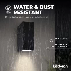 Ledvion Helene - Wandlamp Buiten - Zwart - Up Down Light - 2x GU10 Fitting - IP54 -Philips Hue Winkel 1200x1200 2631