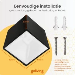 Goliving Solar Kubus Wandlamp Buiten - Solar Tuinverlichting - Zonne Energie Buitenverlichting - Buitenlamp - Zwart 11 Goliving Solar Kubus Wandlamp Buiten - Solar Tuinverlichting - Zonne Energie Buitenverlichting - Buitenlamp - Zwart -Philips Hue Winkel 1200x1200 2639