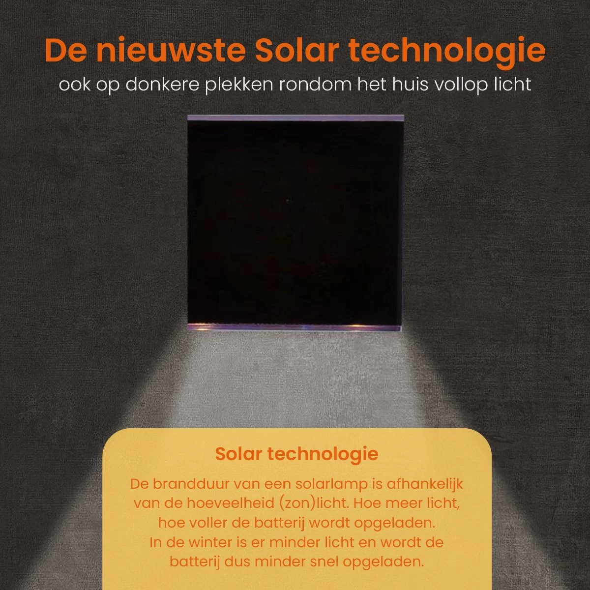 Goliving Solar Kubus Wandlamp Buiten - Solar Tuinverlichting - Zonne Energie Buitenverlichting - Buitenlamp - Zwart 8 Goliving Solar Kubus Wandlamp Buiten - Solar Tuinverlichting - Zonne Energie Buitenverlichting - Buitenlamp - Zwart - Afbeelding 6