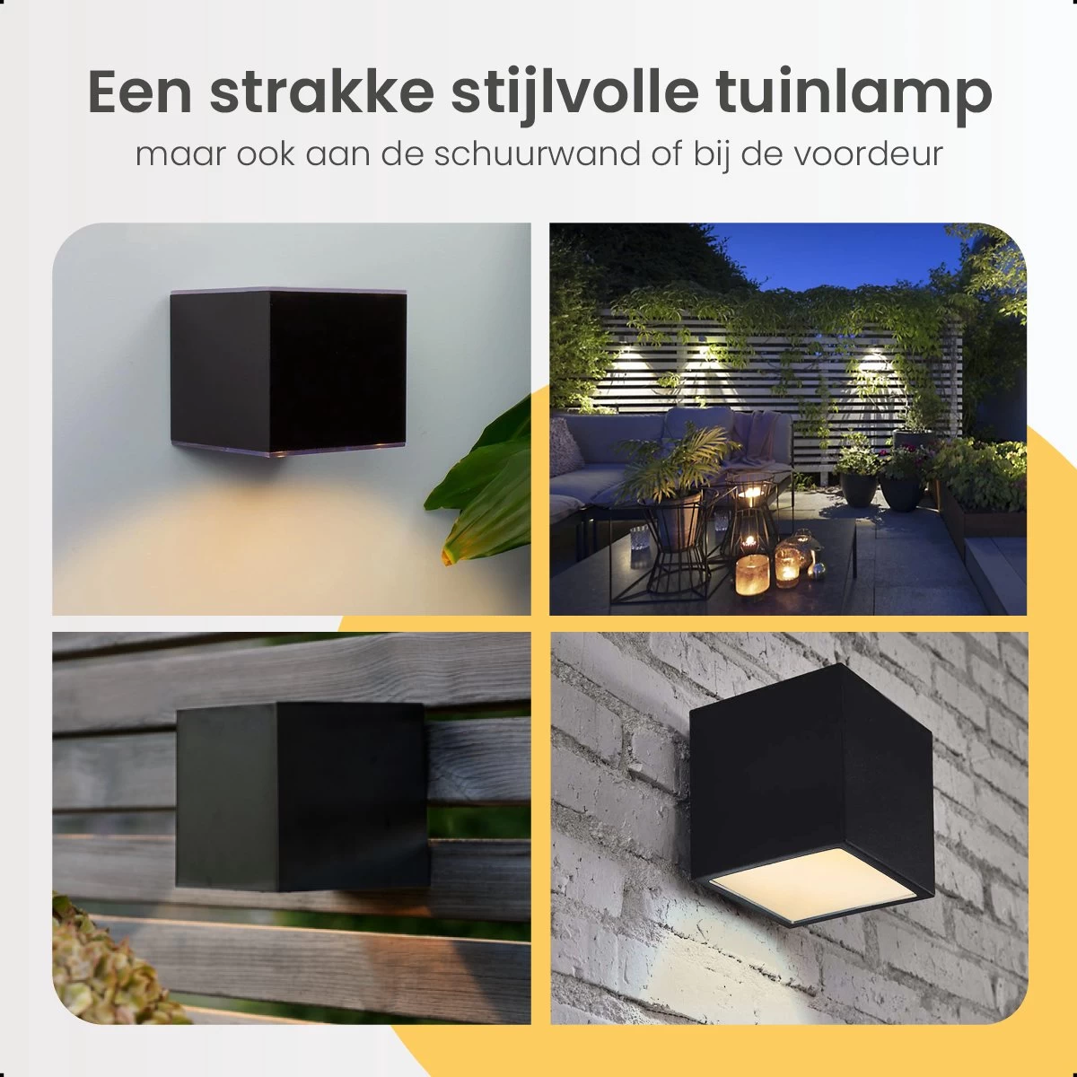 Goliving Solar Kubus Wandlamp Buiten - Solar Tuinverlichting - Zonne Energie Buitenverlichting - Buitenlamp - Zwart 9 Goliving Solar Kubus Wandlamp Buiten - Solar Tuinverlichting - Zonne Energie Buitenverlichting - Buitenlamp - Zwart - Afbeelding 7