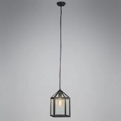 Lumière Hanglamp Buiten Deni Zwart - Landelijke Hanglamp - IP23 - Hanglamp - Hanglampen - Tuinverlichting - Buitenlamp - Inclusief Lichtbron - Calex Smart - 1 Lichts - L 210 Mm - -Philips Hue Winkel 1200x1200 2732