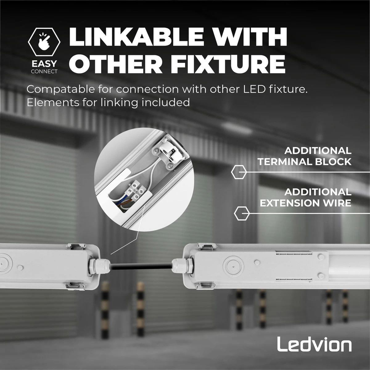 Ledvion LED TL Armatuur 60cm - IP65 - Koppelbaar - RVS Clips 5 Ledvion LED TL Armatuur 60cm - IP65 - Koppelbaar - RVS Clips - Afbeelding 3