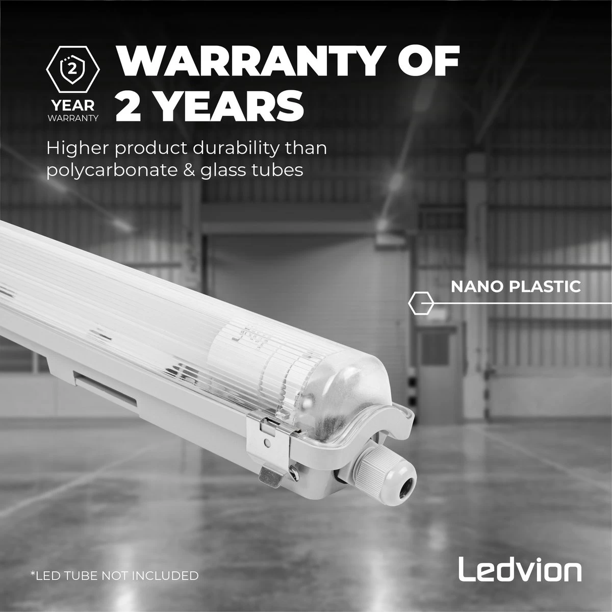 Ledvion LED TL Armatuur 60cm - IP65 - Koppelbaar - RVS Clips 6 Ledvion LED TL Armatuur 60cm - IP65 - Koppelbaar - RVS Clips - Afbeelding 4