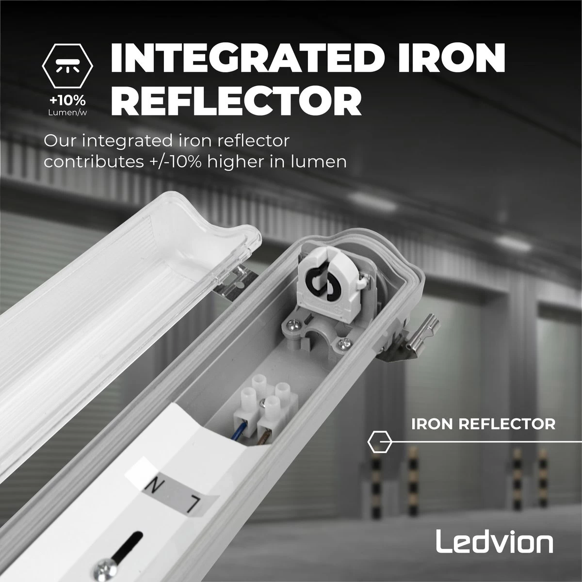 Ledvion LED TL Armatuur 60cm - IP65 - Koppelbaar - RVS Clips 10 Ledvion LED TL Armatuur 60cm - IP65 - Koppelbaar - RVS Clips - Afbeelding 8