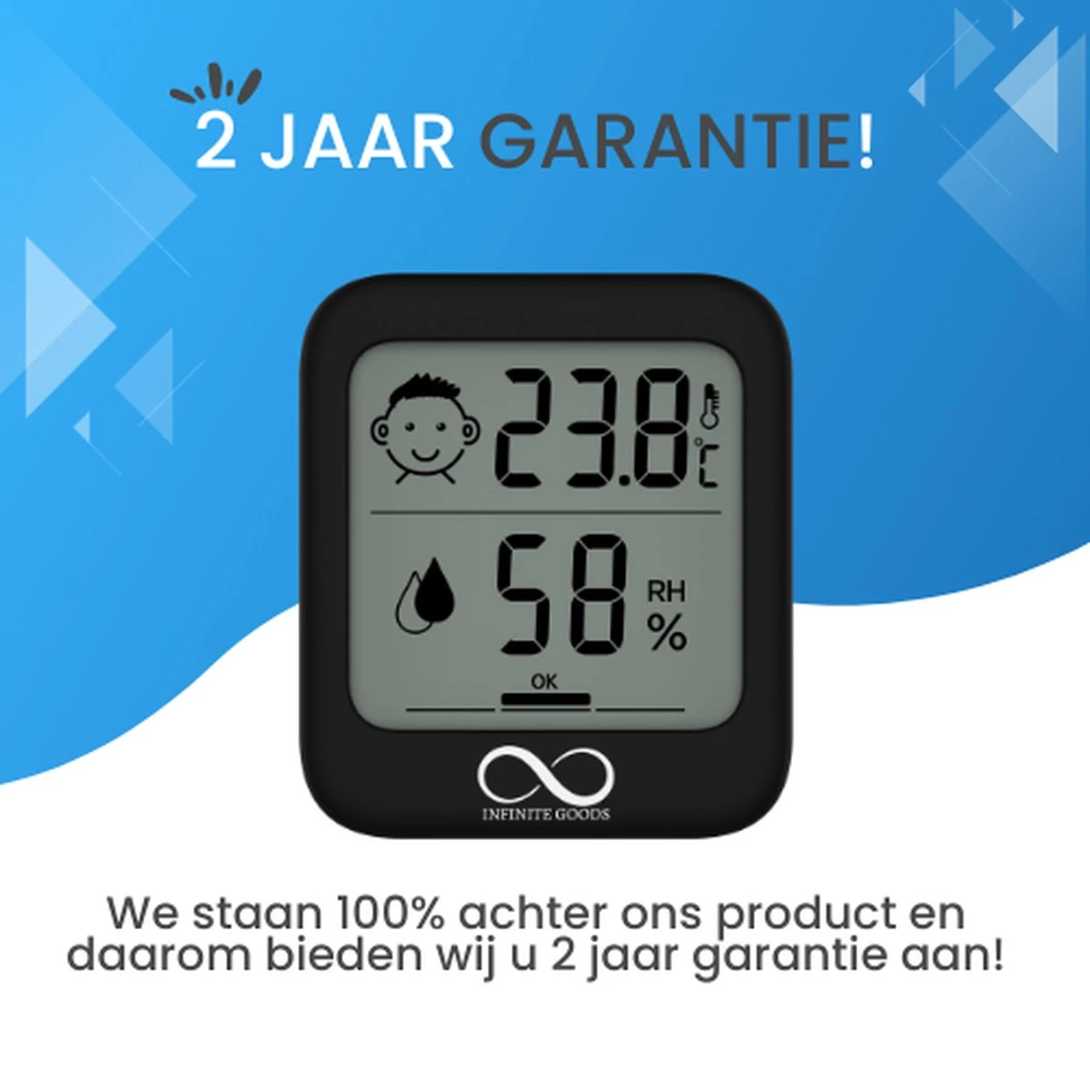 Infinite Goods Hygrometer - Digitale Weerstation - Luchtvochtigheidsmeter - Thermometer Voor Binnen - Vochtmeter - Magneten/Ophangoog - Incl. Batterij 12 Infinite Goods Hygrometer - Digitale Weerstation - Luchtvochtigheidsmeter - Thermometer Voor Binnen - Vochtmeter - Magneten/Ophangoog - Incl. Batterij - Afbeelding 10