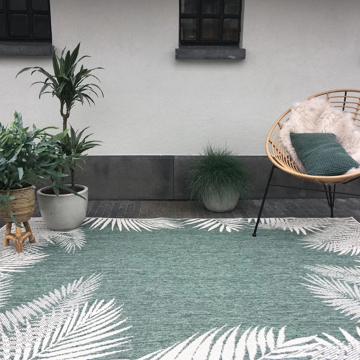 Buiten Vloerkleed Leaf - Groen - Dubbelzijdig - EVA Interior - Polypropyleen - 200 X 290 Cm - (L) 10 Buiten Vloerkleed Leaf - Groen - Dubbelzijdig - EVA Interior - Polypropyleen - 200 X 290 Cm - (L) - Afbeelding 8