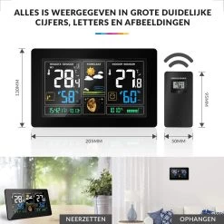 YONO Weerstation Binnen En Buiten – Draadloos Met Buitensensor - Thermometer - Hygrometer – Barometer - Maanstand – Datum En Tijd - WS300 Zwart -Philips Hue Winkel 1200x1200 2938