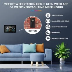 YONO Weerstation Binnen En Buiten – Draadloos Met Buitensensor - Thermometer - Hygrometer – Barometer - Maanstand – Datum En Tijd - WS300 Zwart -Philips Hue Winkel 1200x1200 2941