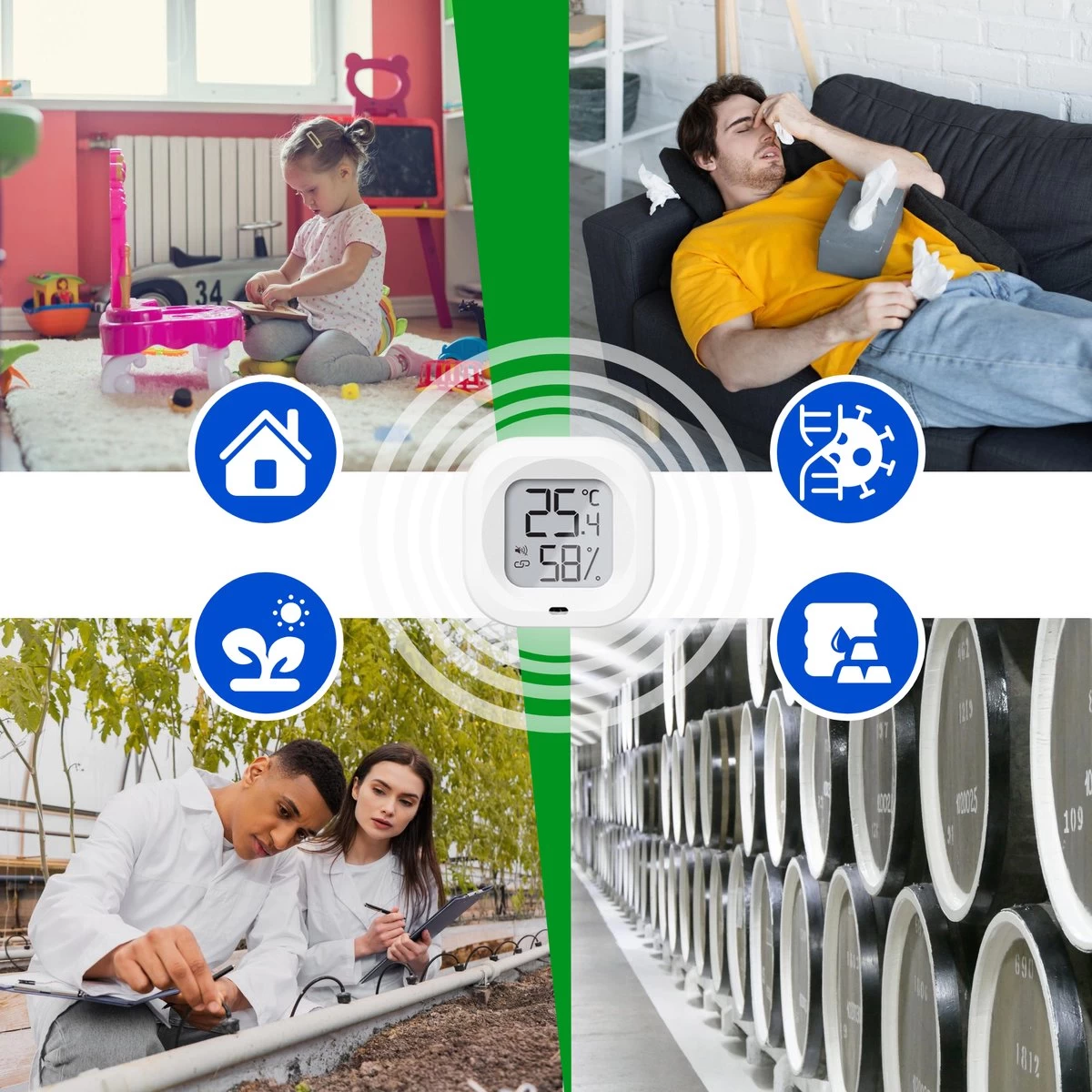 YUCONN Hygrometer Bluetooth - Temperatuurmeter Binnen En Buiten - Weerstation Draadloos - Luchtvochtigheidsmeter Binnen En Buiten - Digitaal Gratis App 8 YUCONN Hygrometer Bluetooth - Temperatuurmeter Binnen En Buiten - Weerstation Draadloos - Luchtvochtigheidsmeter Binnen En Buiten - Digitaal Gratis App - Afbeelding 6