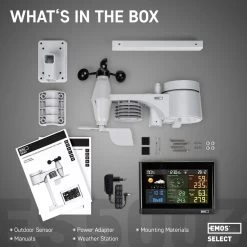 EMOS Weerstation Met Wind En Regenmeter, Draadloos Binnen- En Buitenweersysteem Met Kleurendisplay, Bewaakt Temperatuur, Luchtdruk, Luchtvochtigheid, Comfort & Hitte-index, 12-24 Uursvoorspelling 19 EMOS Weerstation Met Wind En Regenmeter, Draadloos Binnen- En Buitenweersysteem Met Kleurendisplay, Bewaakt Temperatuur, Luchtdruk, Luchtvochtigheid, Comfort & Hitte-index, 12-24 Uursvoorspelling -Philips Hue Winkel 1200x1200 3000