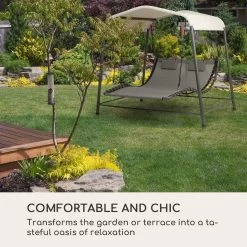 Blumfeldt Palermo Schommelbank - Hollywoodschommel 130 X 207 Cm - Ligbed Met Dak - Schommelstoel Voor 2 Personen - Tuinbank Inclusief Nekkussens - Stalen Frame En Polyester Dak - Grijs -Philips Hue Winkel 1200x1200 303