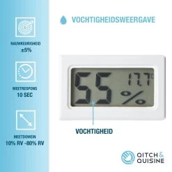Qitch&Quisine - Hygro - Vochtmeter - Hygrometer - Hygrometer Met Batterijen - Wit - Inclusief Thermometer - Digitale Luchtvochtigheidsmeter - Voor Binnen & Buiten - 2 In 1 - Set Van 3 -Philips Hue Winkel 1200x1200 3030
