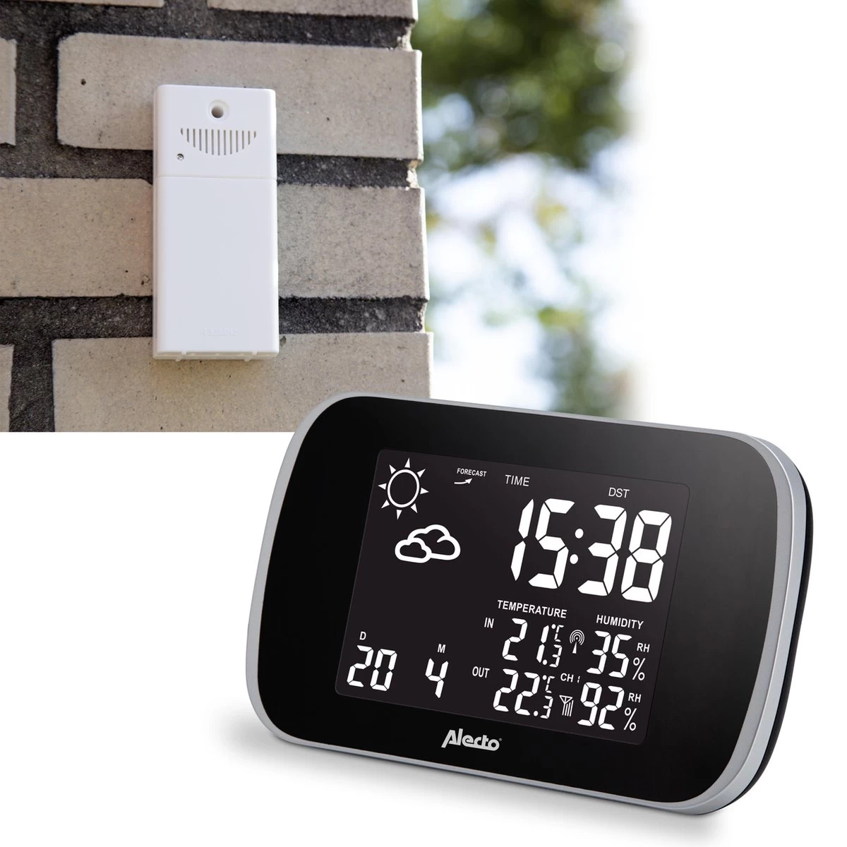 Alecto WS-1650 Weerstation - Draadloze Buitensensor En Geanimeerde Weersvoorspelling - Zwart 3 Alecto WS-1650 Weerstation - Draadloze Buitensensor En Geanimeerde Weersvoorspelling - Zwart