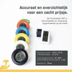 Tool Meister TM1 – Hygrometer & Thermometer - Binnen/Buiten/Koelkast – Digitaal - Zwart - Incl Batterijen 16 Tool Meister TM1 – Hygrometer & Thermometer - Binnen/Buiten/Koelkast – Digitaal - Zwart - Incl Batterijen -Philips Hue Winkel 1200x1200 3048