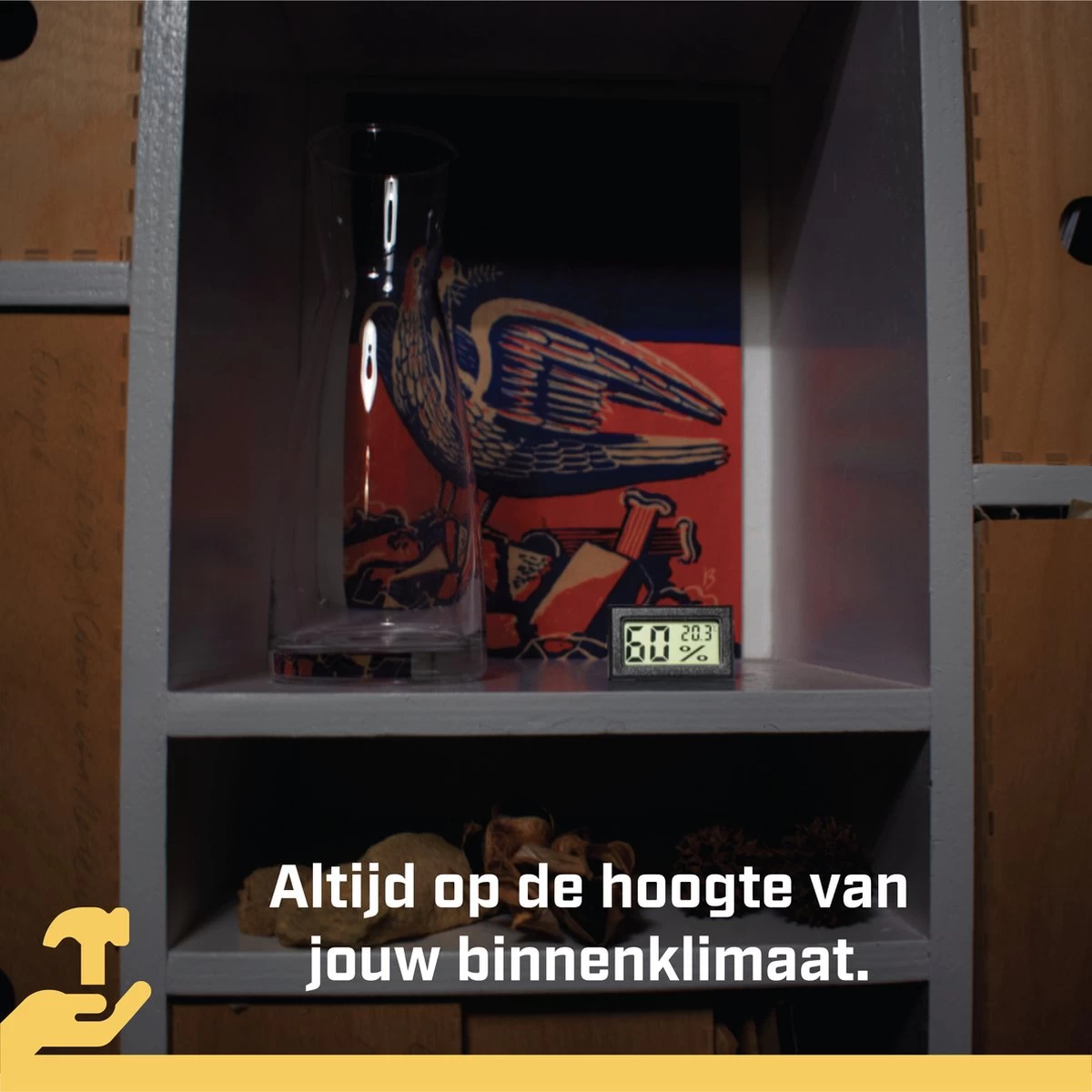 Tool Meister TM1 – Hygrometer & Thermometer - Binnen/Buiten/Koelkast – Digitaal - Zwart - Incl Batterijen 11 Tool Meister TM1 – Hygrometer & Thermometer - Binnen/Buiten/Koelkast – Digitaal - Zwart - Incl Batterijen - Afbeelding 9