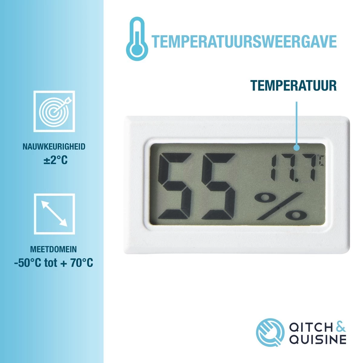 Compacte Hygrometer Mèt Batterijen - Wit - Hygro- En Thermometer - Digitale Luchtvochtigheidsmeter - Vochtmeter Voor Binnen - 2 In 1 14 Compacte Hygrometer Mèt Batterijen - Wit - Hygro- En Thermometer - Digitale Luchtvochtigheidsmeter - Vochtmeter Voor Binnen - 2 In 1 - Afbeelding 12