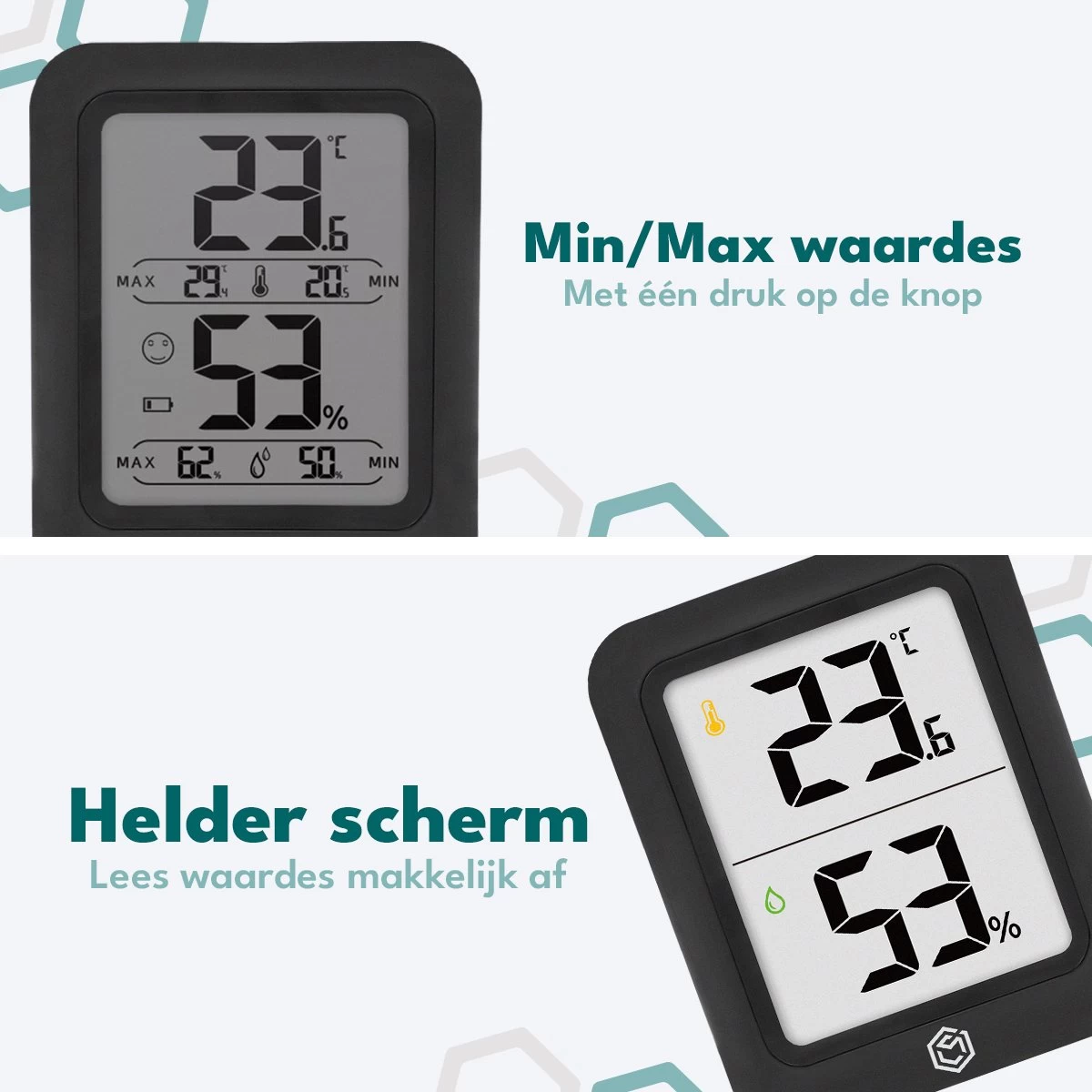 Ease Electronicz Hygrometer Min/Max - Luchtvochtigheidsmeter - Digitaal Weerstation - Vochtigheidsmeter - Thermometer Voor Binnen 7 Ease Electronicz Hygrometer Min/Max - Luchtvochtigheidsmeter - Digitaal Weerstation - Vochtigheidsmeter - Thermometer Voor Binnen - Afbeelding 5