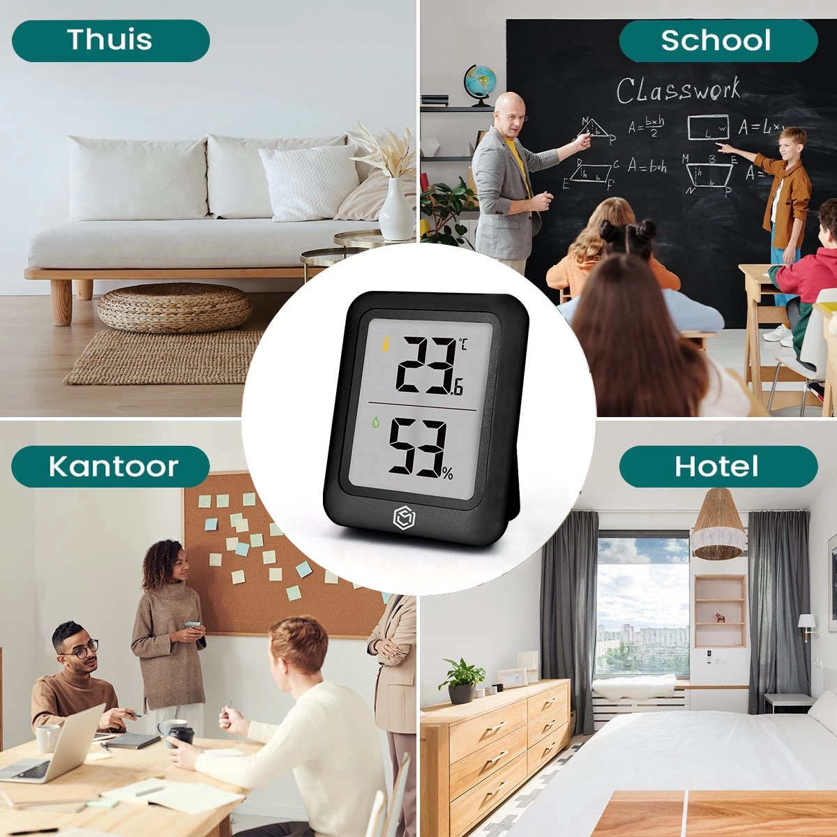 Ease Electronicz Hygrometer Min/Max - Luchtvochtigheidsmeter - Digitaal Weerstation - Vochtigheidsmeter - Thermometer Voor Binnen 8 Ease Electronicz Hygrometer Min/Max - Luchtvochtigheidsmeter - Digitaal Weerstation - Vochtigheidsmeter - Thermometer Voor Binnen - Afbeelding 6