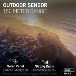 EMOS Weerstation Met Wifi, Draadloos Binnen- En Buitenweersysteem Met Kleurendisplay, Bewaakt Tijd & Datum, Temperatuur, Luchtvochtigheid, Luchtdruk, Comfort & Hitte-index, 12-24 Uursvoorspelling -Philips Hue Winkel 1200x1200 3094