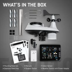 EMOS Weerstation Met Wifi, Draadloos Binnen- En Buitenweersysteem Met Kleurendisplay, Bewaakt Tijd & Datum, Temperatuur, Luchtvochtigheid, Luchtdruk, Comfort & Hitte-index, 12-24 Uursvoorspelling -Philips Hue Winkel 1200x1200 3097