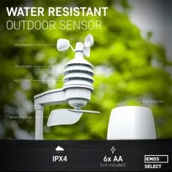Emos Select Professioneel Weerstation Met Buitensensor, Incl. Touchscreen Kleurendisplay, DCF-ontvangstsignaal Klok - Binnen- En Buitentemperatuur, Weersvoorspelling, Met Draadloze Regenmeter En Windmeter 15 Emos Select Professioneel Weerstation Met Buitensensor, Incl. Touchscreen Kleurendisplay, DCF-ontvangstsignaal Klok - Binnen- En Buitentemperatuur, Weersvoorspelling, Met Draadloze Regenmeter En Windmeter -Philips Hue Winkel 1200x1200 3102