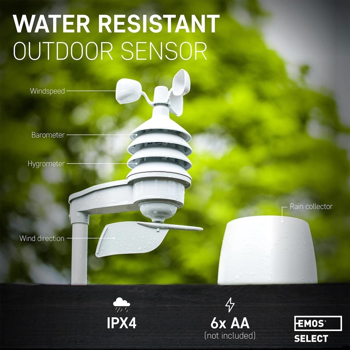 Emos Select Professioneel Weerstation Met Buitensensor, Incl. Touchscreen Kleurendisplay, DCF-ontvangstsignaal Klok - Binnen- En Buitentemperatuur, Weersvoorspelling, Met Draadloze Regenmeter En Windmeter 7 Emos Select Professioneel Weerstation Met Buitensensor, Incl. Touchscreen Kleurendisplay, DCF-ontvangstsignaal Klok - Binnen- En Buitentemperatuur, Weersvoorspelling, Met Draadloze Regenmeter En Windmeter - Afbeelding 5