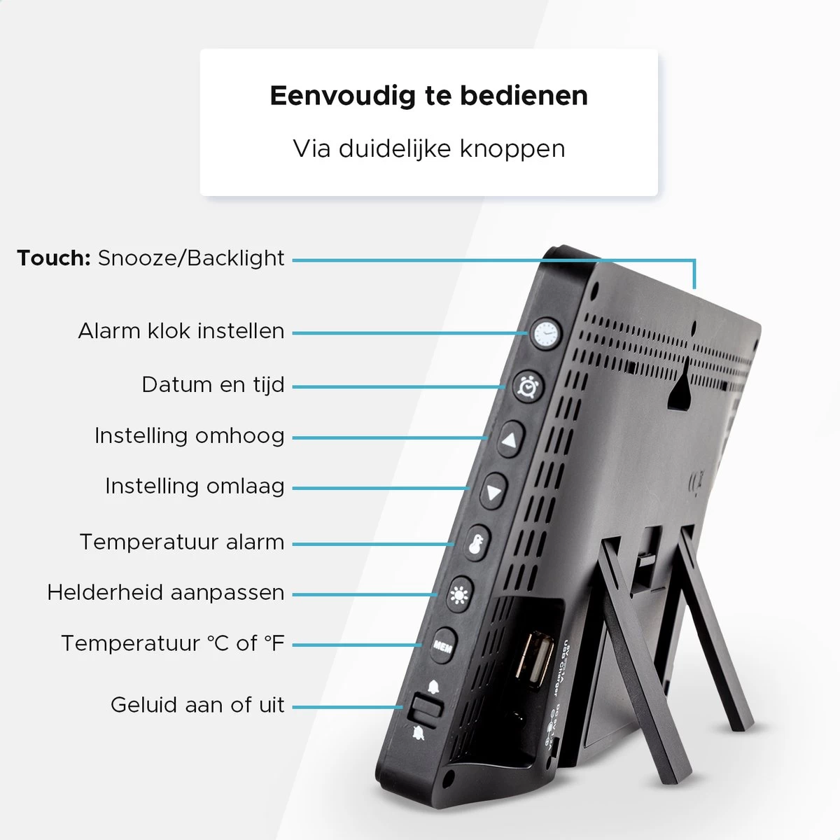 Qumax Weerstation Binnen En Buiten - Draadloos Weerstation Met Buitensensor Tot 60 Meter Bereik - Waterdicht 12 Qumax Weerstation Binnen En Buiten - Draadloos Weerstation Met Buitensensor Tot 60 Meter Bereik - Waterdicht - Afbeelding 10