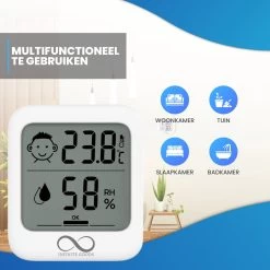 Infinite Goods Hygrometer - Digitale Weerstation - Luchtvochtigheidsmeter - Thermometer Voor Binnen - Vochtmeter - Magneten/Ophangoog - Incl. Batterij -Philips Hue Winkel 1200x1200 3138