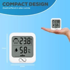Infinite Goods Hygrometer - Digitale Weerstation - Luchtvochtigheidsmeter - Thermometer Voor Binnen - Vochtmeter - Magneten/Ophangoog - Incl. Batterij -Philips Hue Winkel 1200x1200 3139