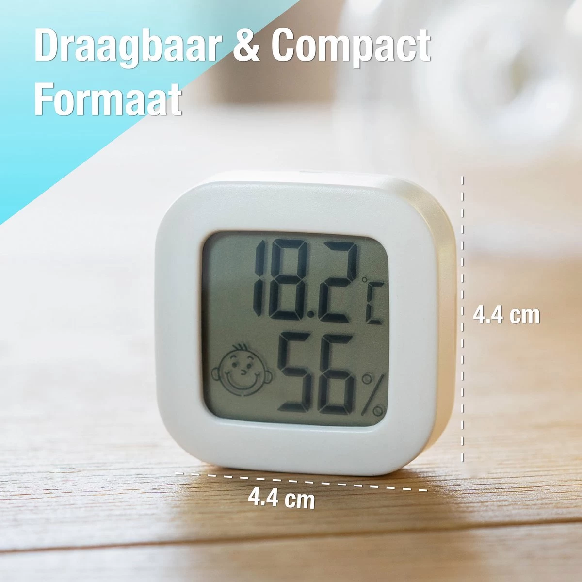 Compacte Thermometer En Hygrometer Mèt Batterijen - Luchtvochtigheidsmeter - Digitale Vochtmeter Voor Binnen - 2 In 1 Thermohygrometer - Set Van 3 5 Compacte Thermometer En Hygrometer Mèt Batterijen - Luchtvochtigheidsmeter - Digitale Vochtmeter Voor Binnen - 2 In 1 Thermohygrometer - Set Van 3 - Afbeelding 3