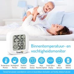 Kamerthermometer - Weerstations - Indoor Thermometer Hygrometer - Mini Digitale Temperatuur - Vochtigheidsmeter Meter Monitor, Groot LCD-scherm Celsius Voor Huis Kas, Baby, Kantoor, Thuis, Tuin, Kelder - Wit -Philips Hue Winkel 1200x1200 3183