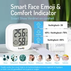 Kamerthermometer - Weerstations - Indoor Thermometer Hygrometer - Mini Digitale Temperatuur - Vochtigheidsmeter Meter Monitor, Groot LCD-scherm Celsius Voor Huis Kas, Baby, Kantoor, Thuis, Tuin, Kelder - Wit -Philips Hue Winkel 1200x1200 3184