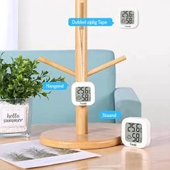 Kamerthermometer - Weerstations - Indoor Thermometer Hygrometer - Mini Digitale Temperatuur - Vochtigheidsmeter Meter Monitor, Groot LCD-scherm Celsius Voor Huis Kas, Baby, Kantoor, Thuis, Tuin, Kelder - Wit -Philips Hue Winkel 1200x1200 3186