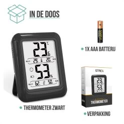Strex Digitale Thermo Hygrometer Zwart - Digitale Thermo Meter Binnen - Hygro Meter Binnen - Weerstation Met Luchtvochtigheidsmeter - Inclusief Batterij -Philips Hue Winkel 1200x1200 3220