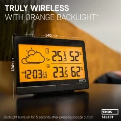 EMOS Weerstation, Draadloos Weerstation Op Batterijen, Binnen- En Buitenweersysteem Met Grijsdisplay, Tijd & Datum, Temperatuur, Luchtvochtigheid, Comfort, Wekker En Alarmfunctie, 12-24 Uursvoorspelling, Weerstation Met Buitensensor -Philips Hue Winkel 1200x1200 3255