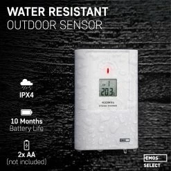 EMOS Weerstation, Draadloos Weerstation Op Batterijen, Binnen- En Buitenweersysteem Met Grijsdisplay, Tijd & Datum, Temperatuur, Luchtvochtigheid, Comfort, Wekker En Alarmfunctie, 12-24 Uursvoorspelling, Weerstation Met Buitensensor -Philips Hue Winkel 1200x1200 3256