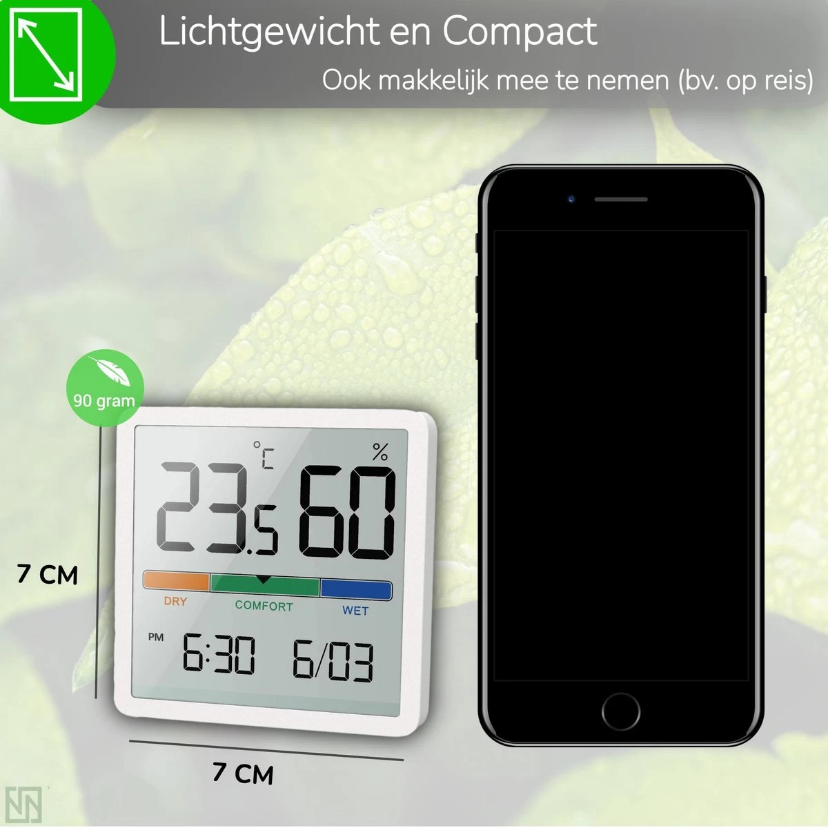 YUCONN Hygrometer - Luchtvochtigheidsmeter - Digitaal Weerstation - Binnen 4 YUCONN Hygrometer - Luchtvochtigheidsmeter - Digitaal Weerstation - Binnen - Afbeelding 2
