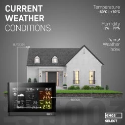 EMOS Weerstation Met Wind En Regenmeter, Draadloos Binnen- En Buitenweersysteem Met Kleurendisplay, Bewaakt Temperatuur, Luchtvochtigheid, Luchtdruk, Comfort & Hitte-index, 12-24 Uursvoorspelling, Inc. Batterijen -Philips Hue Winkel 1200x1200 3294