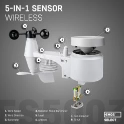 EMOS Weerstation Met Wind En Regenmeter, Draadloos Binnen- En Buitenweersysteem Met Kleurendisplay, Bewaakt Temperatuur, Luchtvochtigheid, Luchtdruk, Comfort & Hitte-index, 12-24 Uursvoorspelling, Inc. Batterijen -Philips Hue Winkel 1200x1200 3298