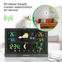AXIMO Weerstation Binnen En Buiten – Draadloos Weerstation Met Buitensensor - Touchscreen Kleurendisplay - Binnen- En Buitentemperatuur - Barometer - Weersvoorspelling 14 AXIMO Weerstation Binnen En Buiten – Draadloos Weerstation Met Buitensensor - Touchscreen Kleurendisplay - Binnen- En Buitentemperatuur - Barometer - Weersvoorspelling -Philips Hue Winkel 1200x1200 3301