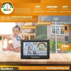 NueNext Draadloos Weerstation Binnen En Buiten - Met Aanraak Scherm - Batterijen Tot Halfjaar Mee - 30m Bereik Sensor - Digitale Thermometer & Hygrometer In 1 - Luchtvochtigheidsmeter -Philips Hue Winkel 1200x1200 3319